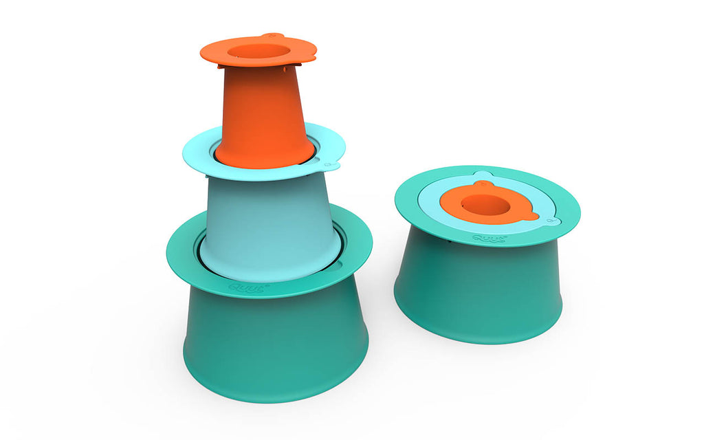 Quut Alto: Model za oblikovanje tronadstropnega stolpa iz mivke ali snega (zelena, modra, oranžna)